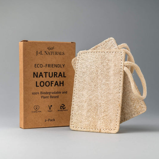 Natural Loofah Scrubbers 2-Pack