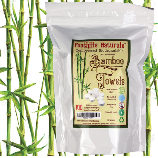 Bamboo Fiber Compressed Towels — 100 Pack